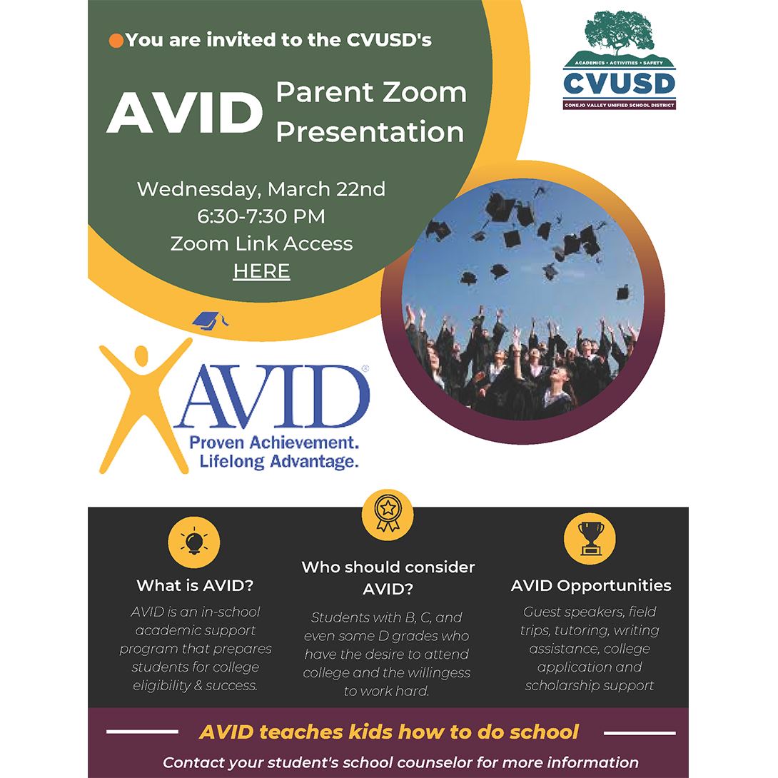  Middle and High School Families: Learn More About the AVID Program at the Upcoming Information Nigh